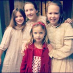 Eve at @AdventureTheatre with "Laura," "Mary" & "Nellie" of Little House Christmas after the show
