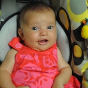 Before: Alice at 3 months as she uncomplainingly accompanied me about my life